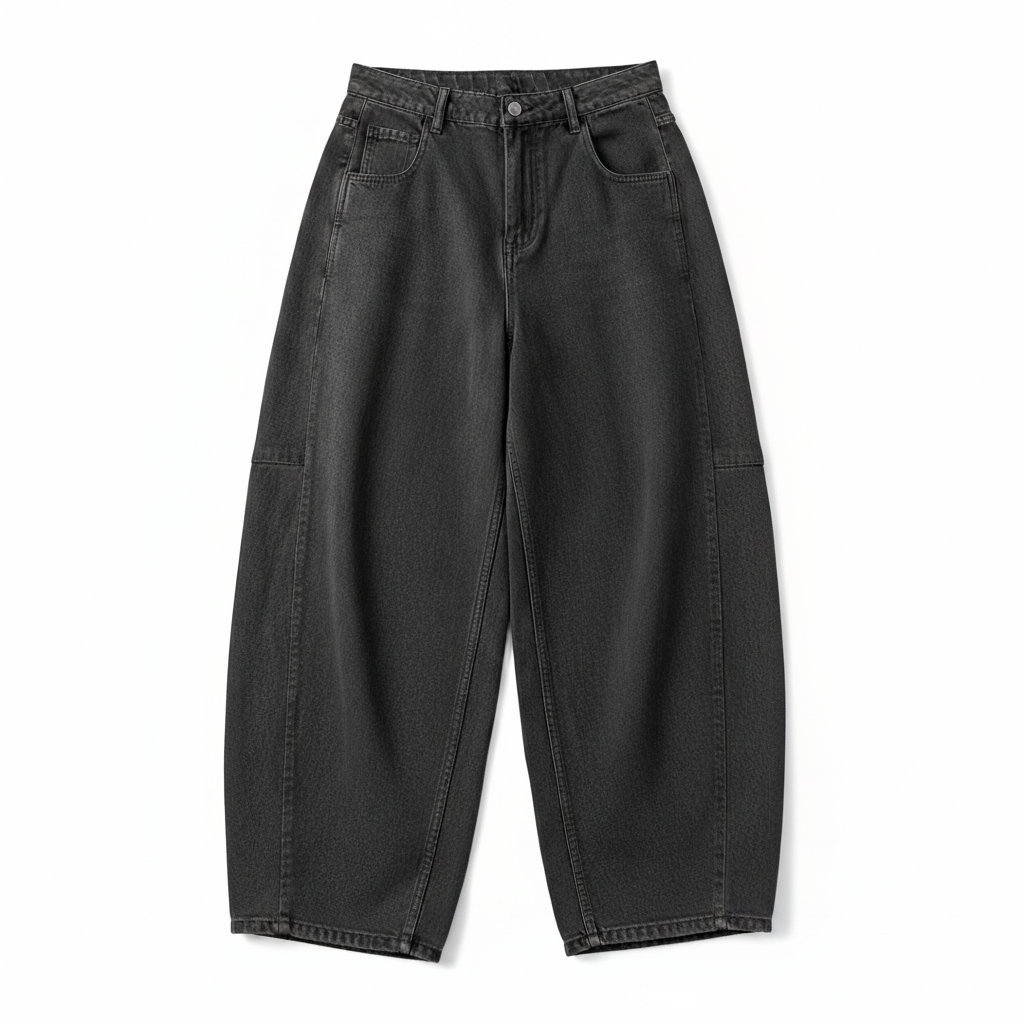 Wide-Leg Jeans – Loose High Waist Slim Straight Fit Casual Denim Trousers