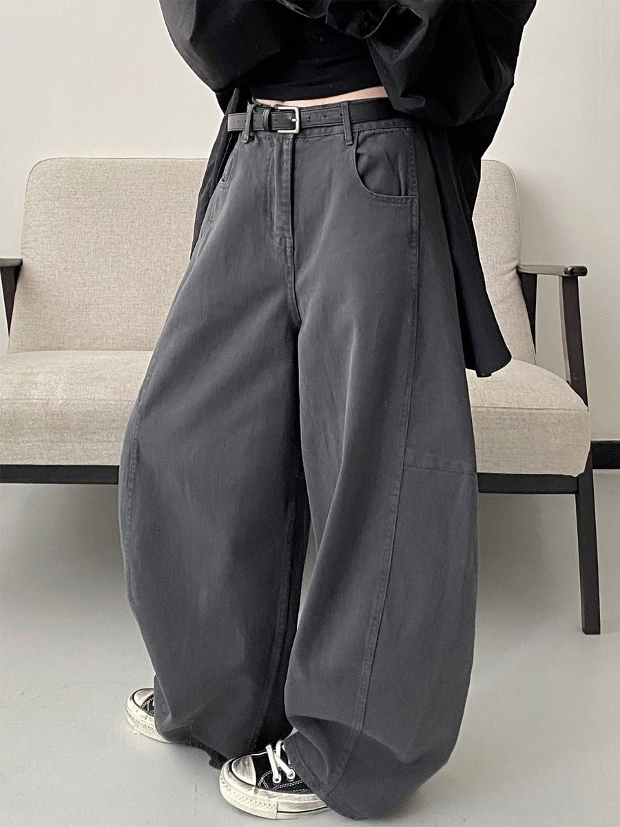 Wide-Leg Jeans – Loose High Waist Slim Straight Fit Casual Denim Trousers