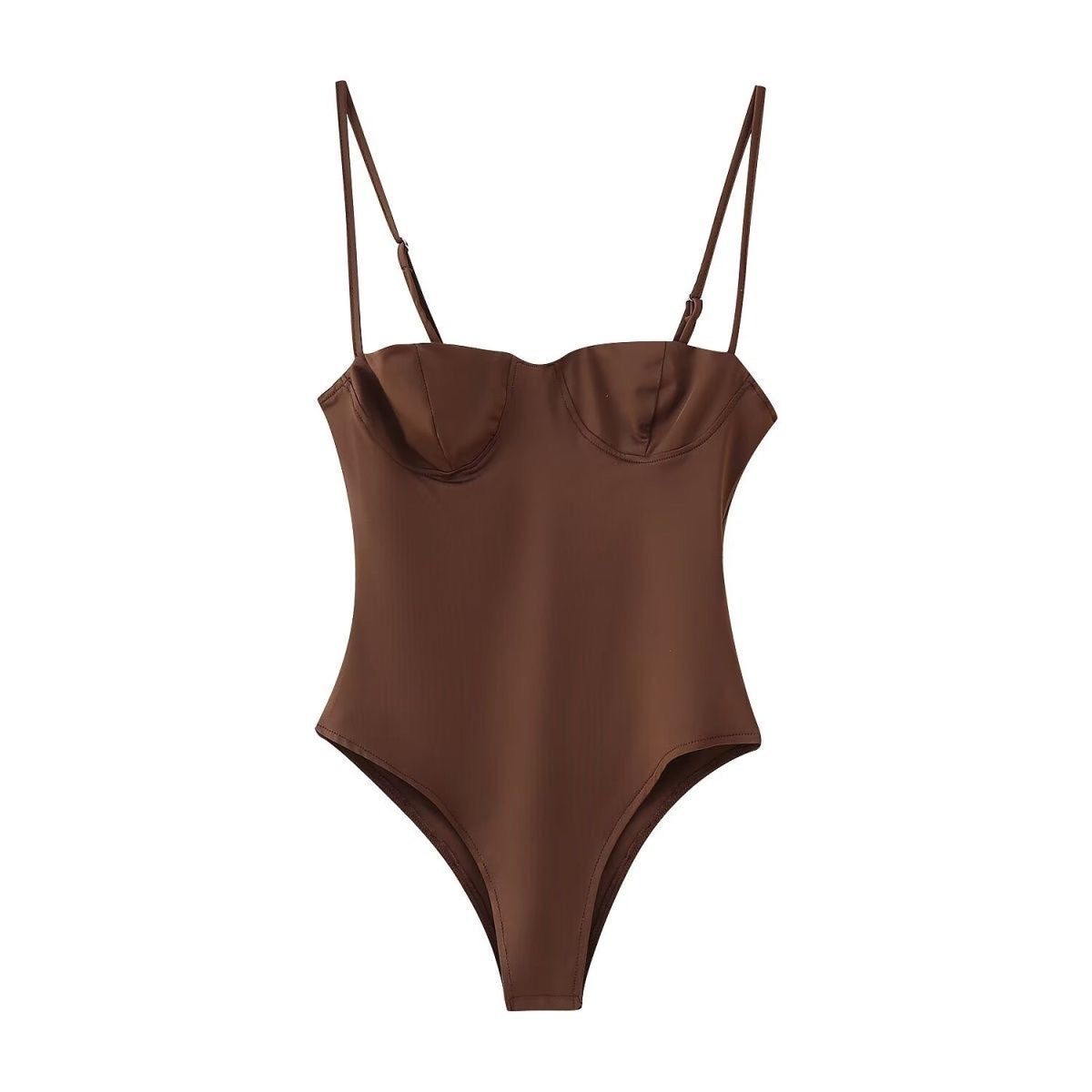 Bodysuit – Silky Lingerie-Inspired One-Piece with Luxury Shine, Versatile Slim Fit Top