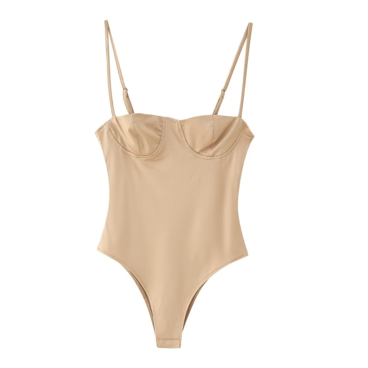 Bodysuit – Silky Lingerie-Inspired One-Piece with Luxury Shine, Versatile Slim Fit Top